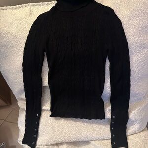 Free People Black Turtleneck Sweater
